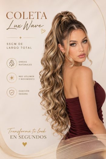 Coleta Ponytail con broche.
