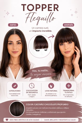Topper flequillo recto.