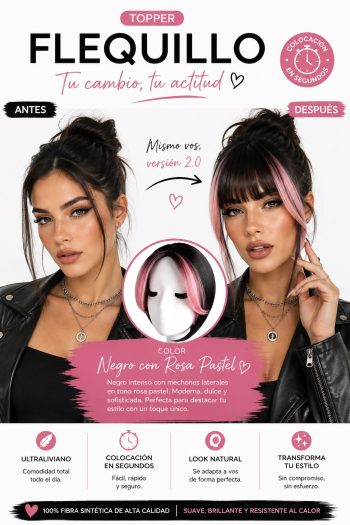 Topper flequillo con mechas fantasía.