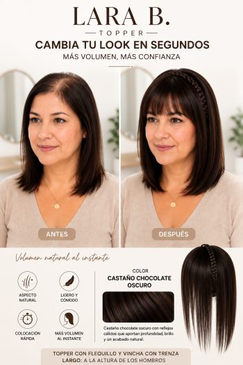 Topper 360° con vincha trenzada.