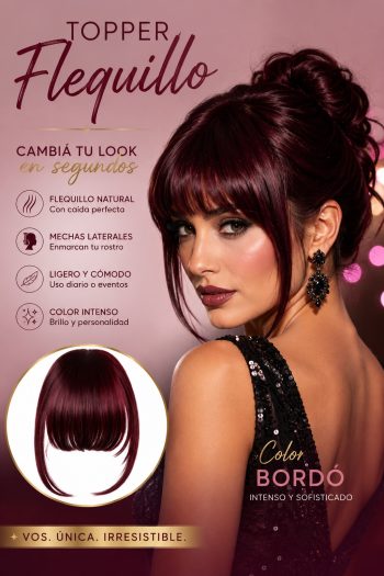 Topper flequillo con mechas laterales.